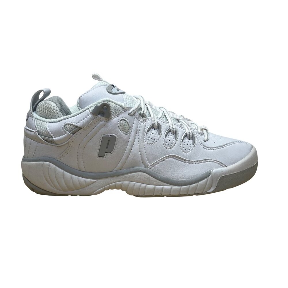 Prince Women’s White & Light Grey Leather Comfort Quiktrac TI Sneakers Size 8.5